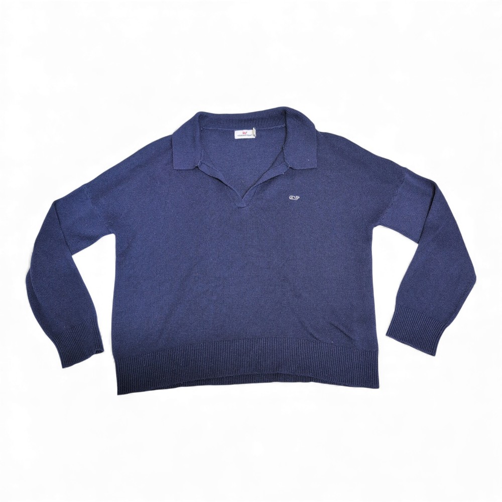 Vineyard Vines Blue Collared V-Neck Sweater XL